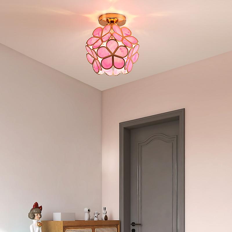 Glass Ceiling Light With Floral Design