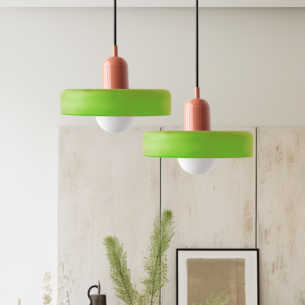 Bauhaus-Style Pendant Light With Glass and Metal Design