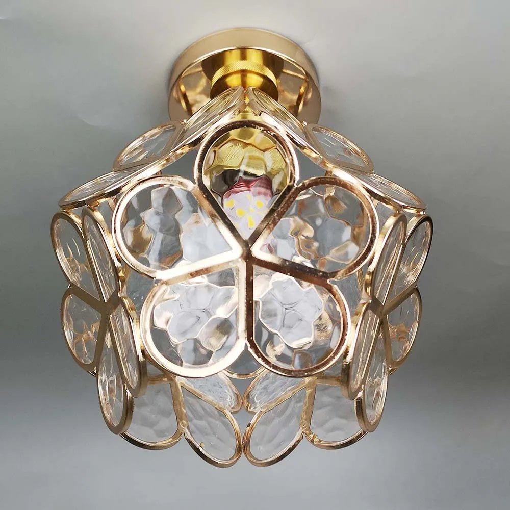 Glass Ceiling Light With Floral Design
