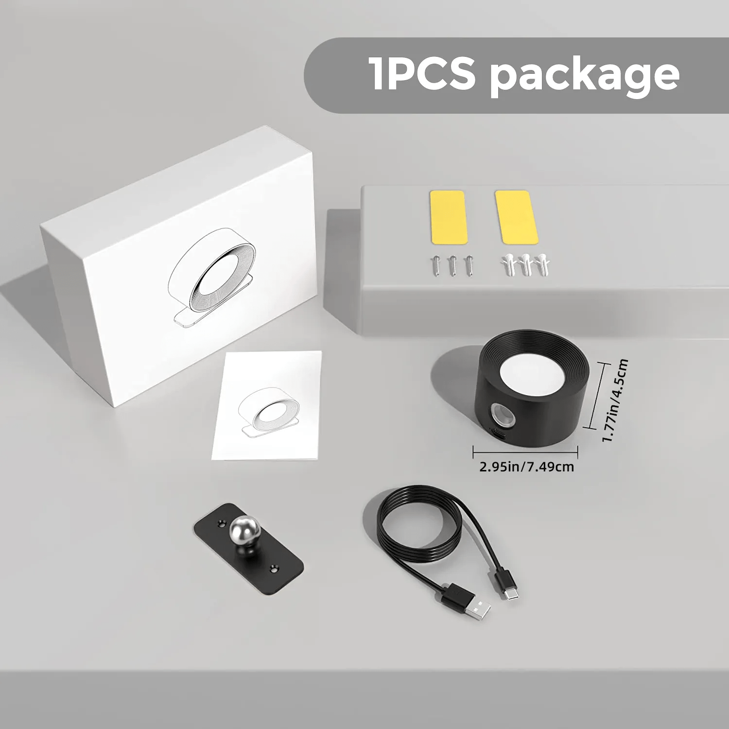 Wireless Rechargeable Wall Light With Magnetic Mount