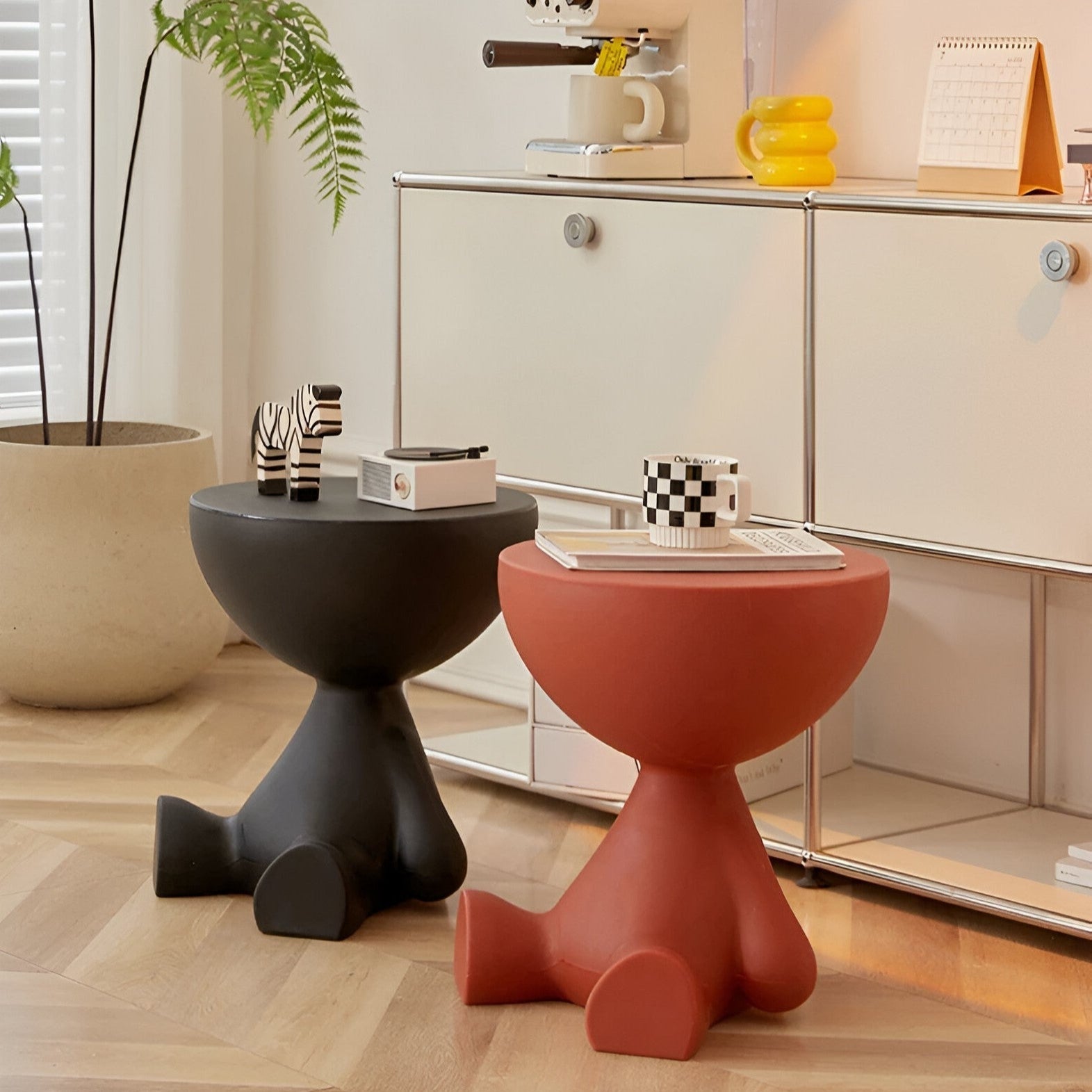 Round Coffee Table With Metal Base