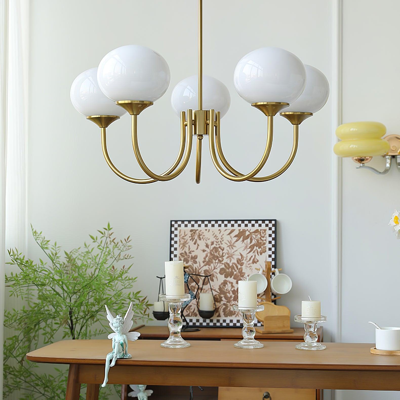 Globe Pendant Light With Metal Frame