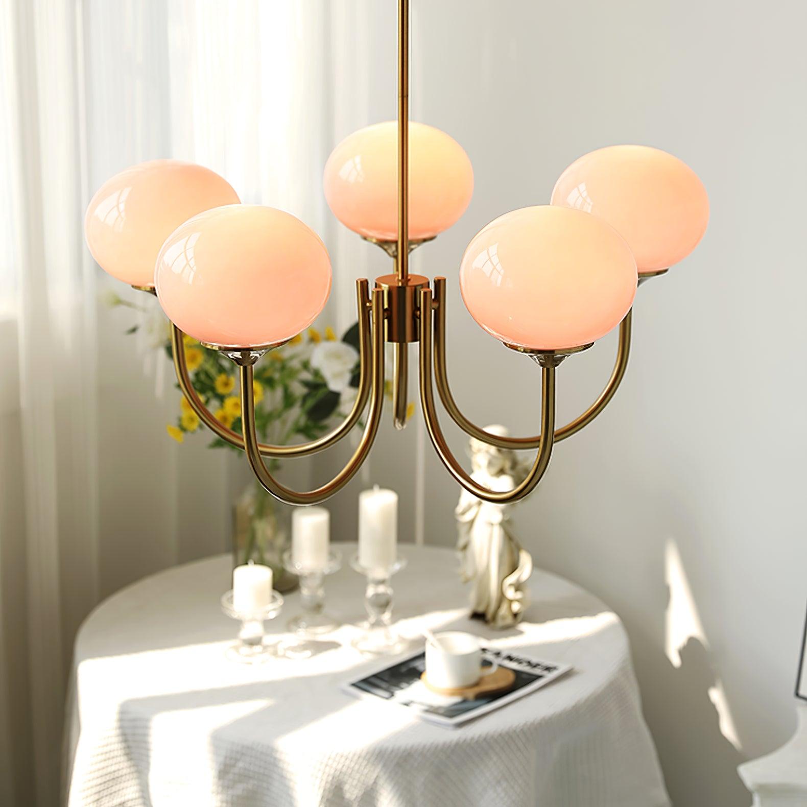 Globe Pendant Light With Metal Frame
