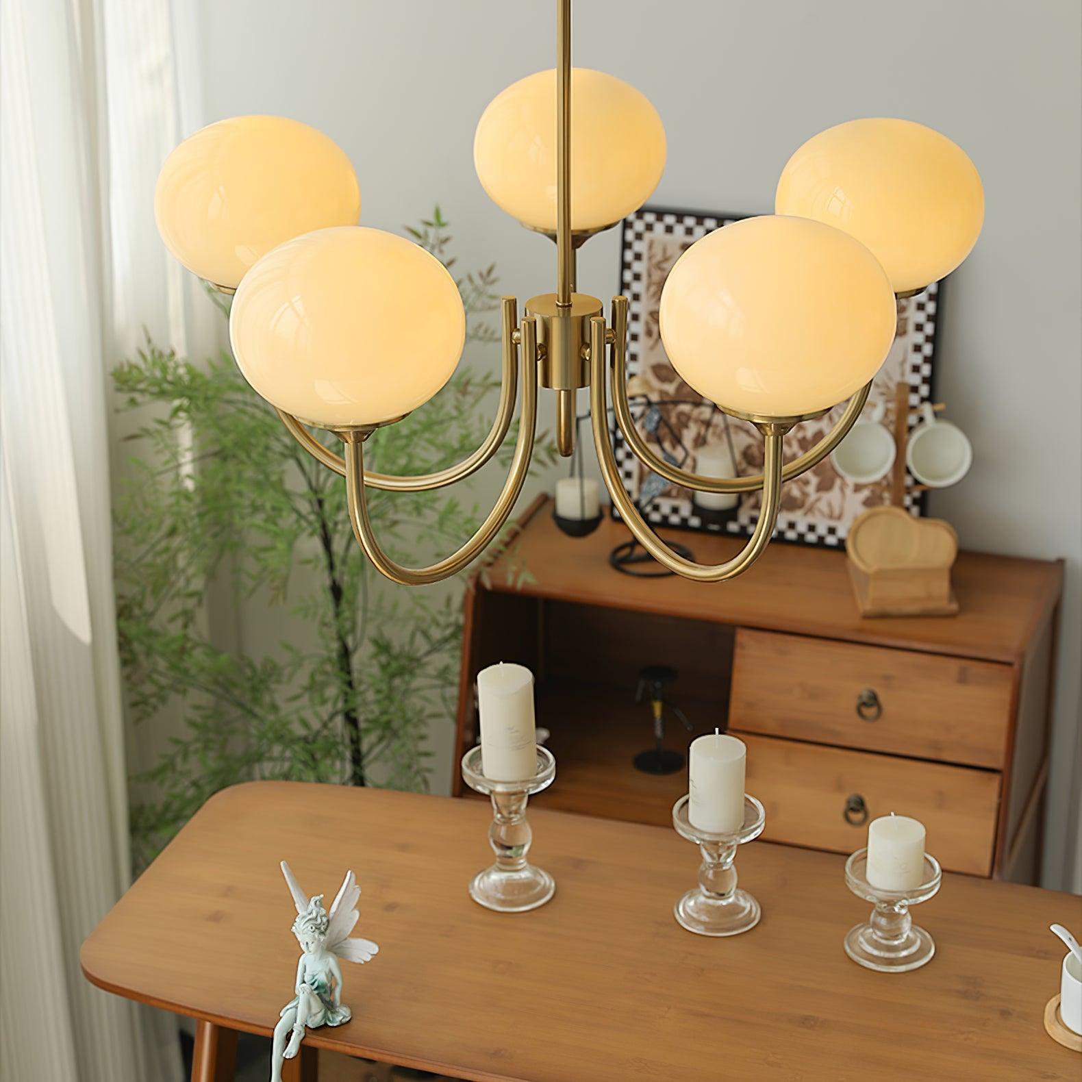 Globe Pendant Light With Metal Frame