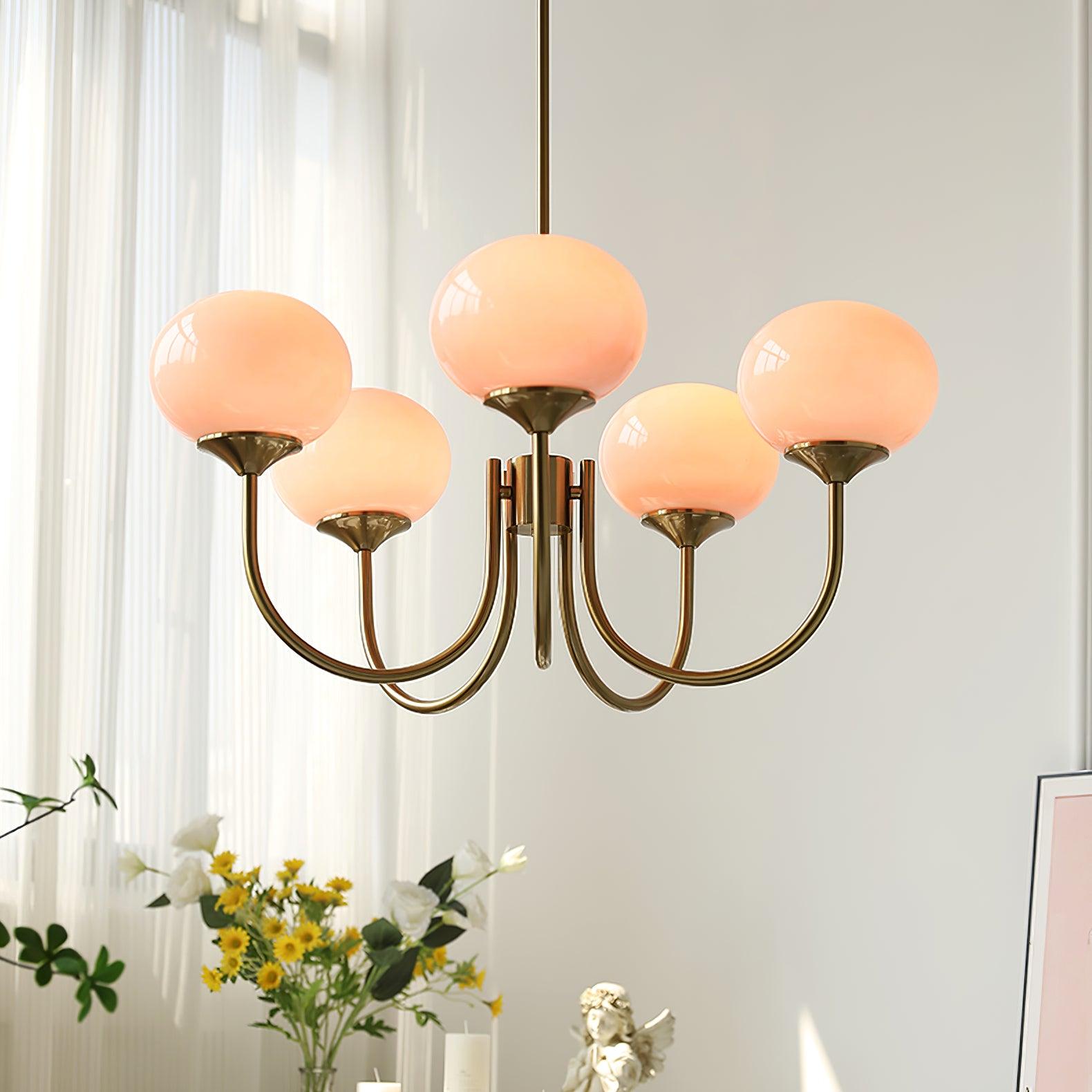 Globe Pendant Light With Metal Frame