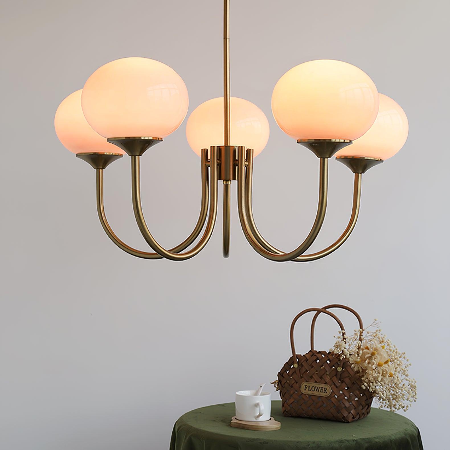 Globe Pendant Light With Metal Frame