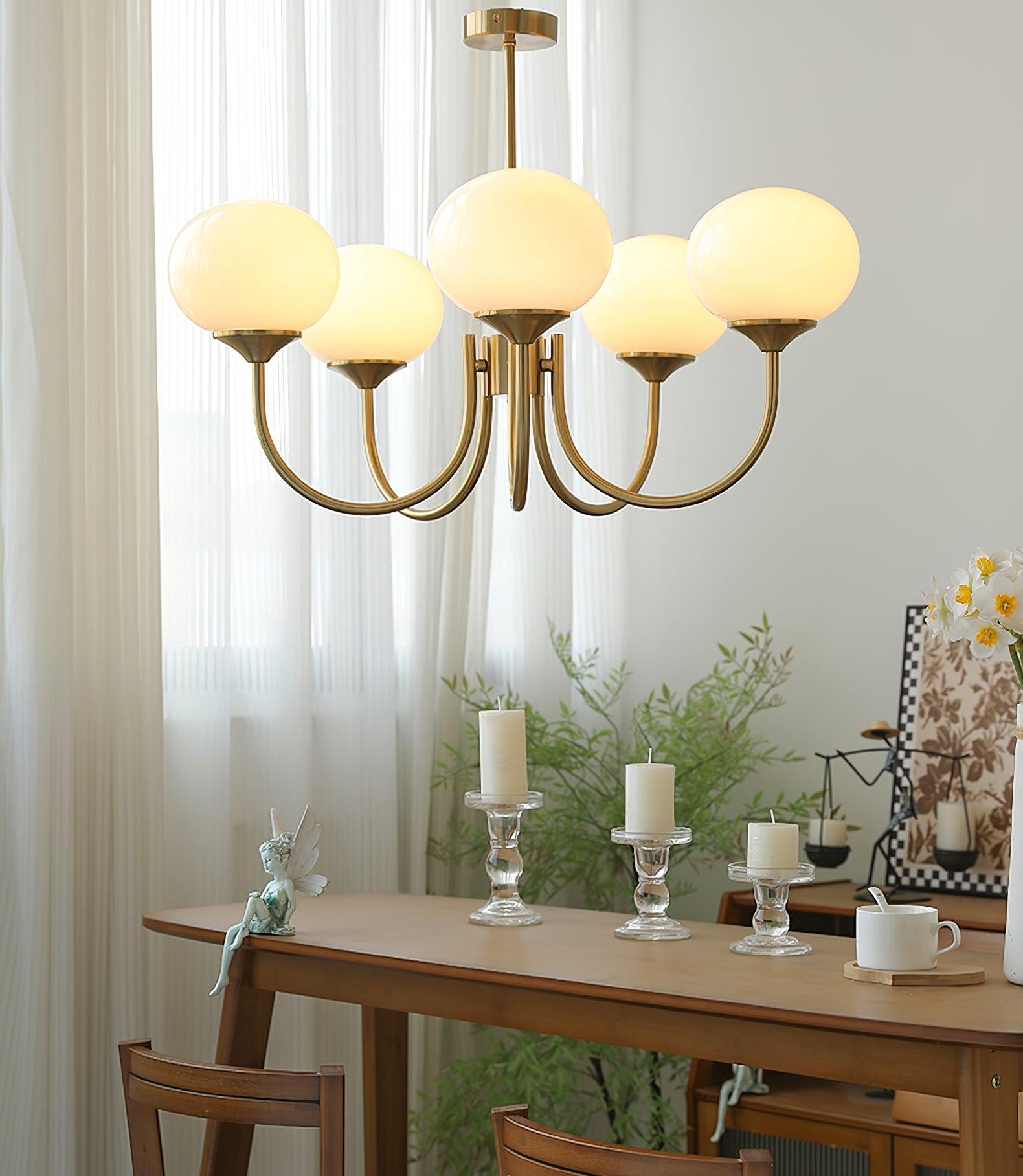 Globe Pendant Light With Metal Frame