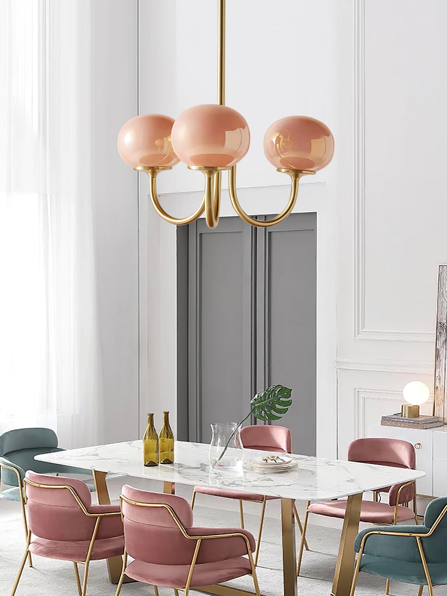 Globe Pendant Light With Metal Frame