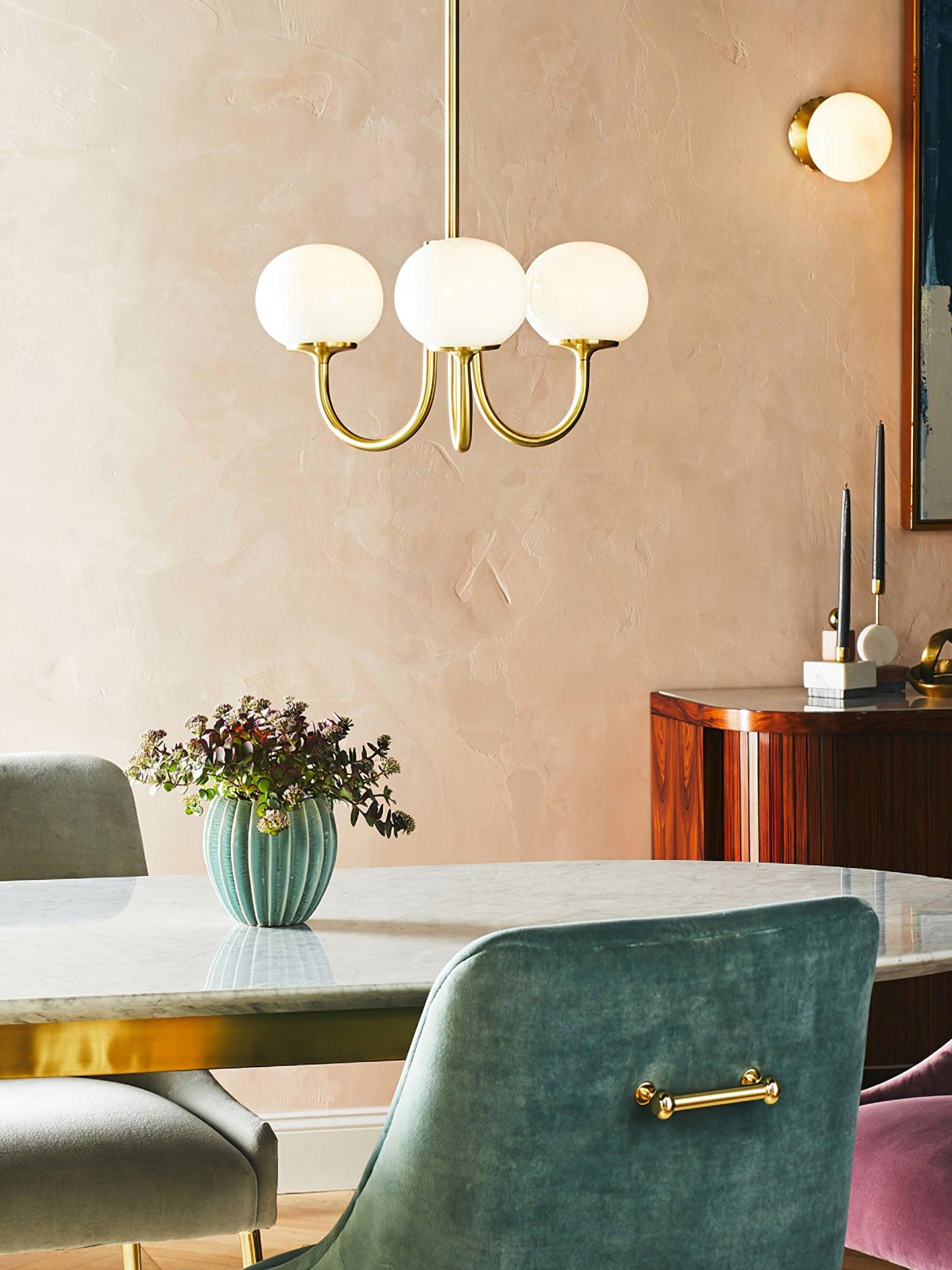 Globe Pendant Light With Metal Frame