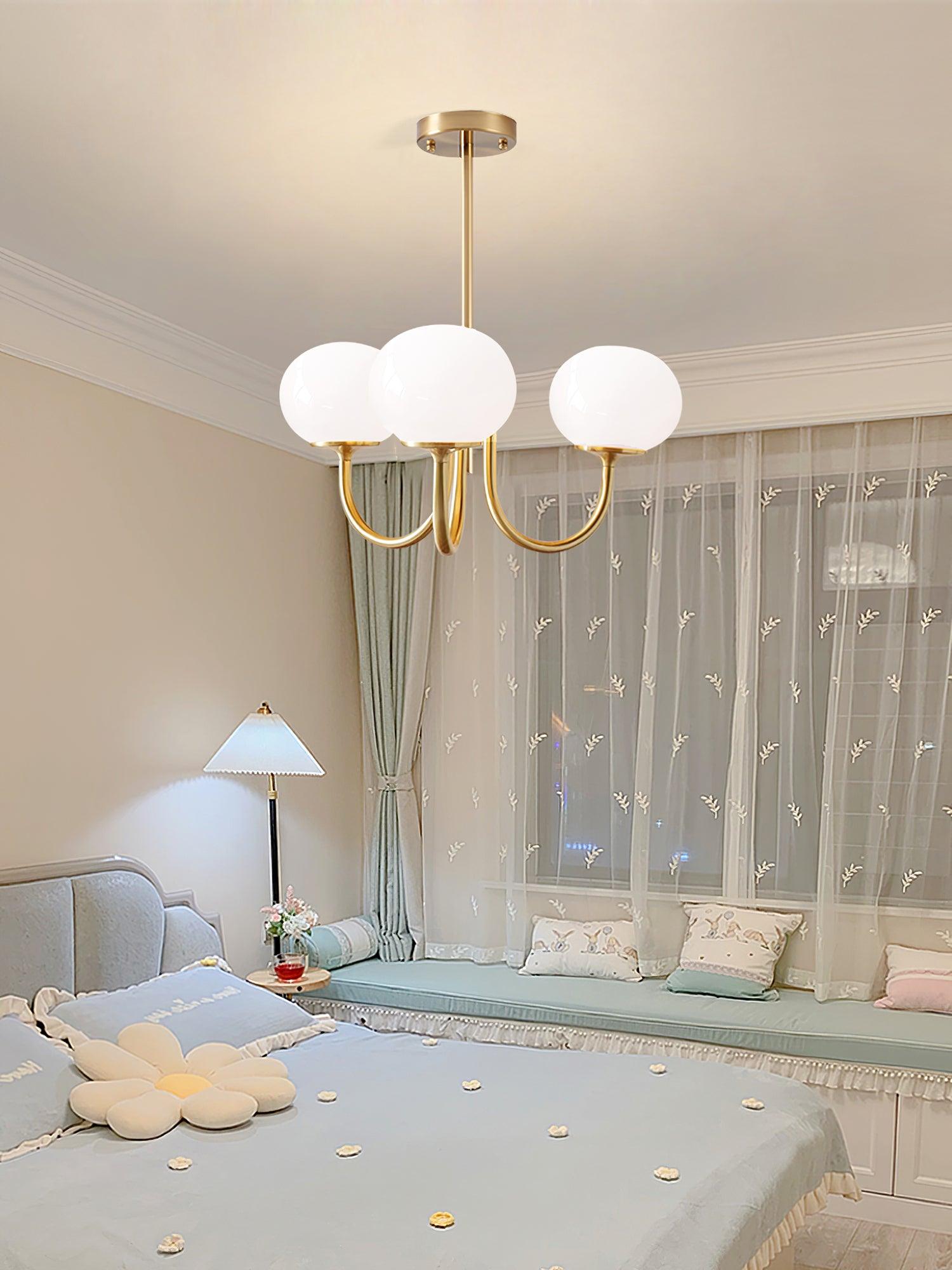 Globe Pendant Light With Metal Frame