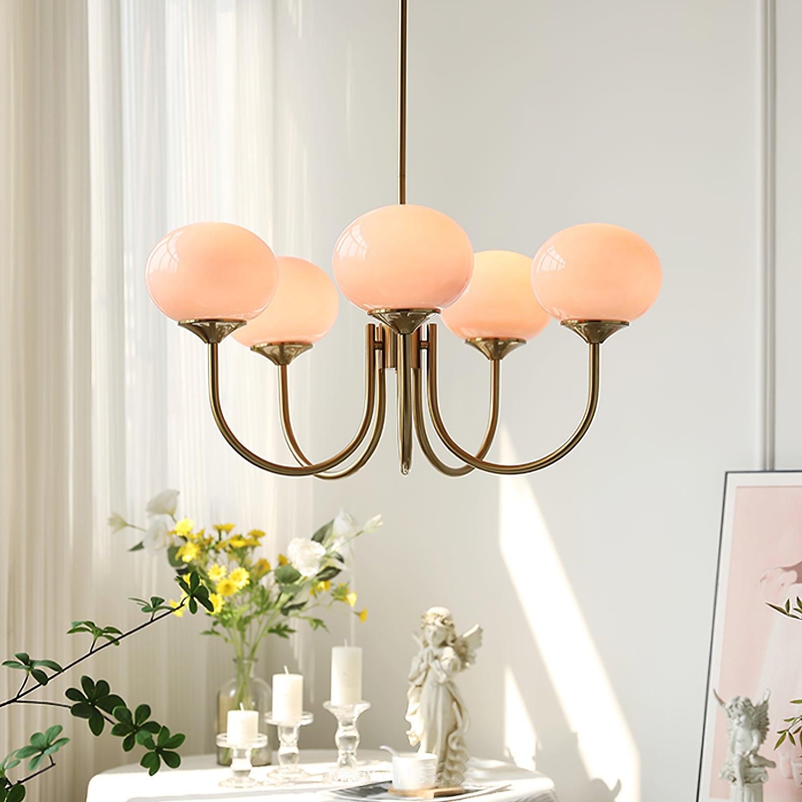 Globe Pendant Light With Metal Frame