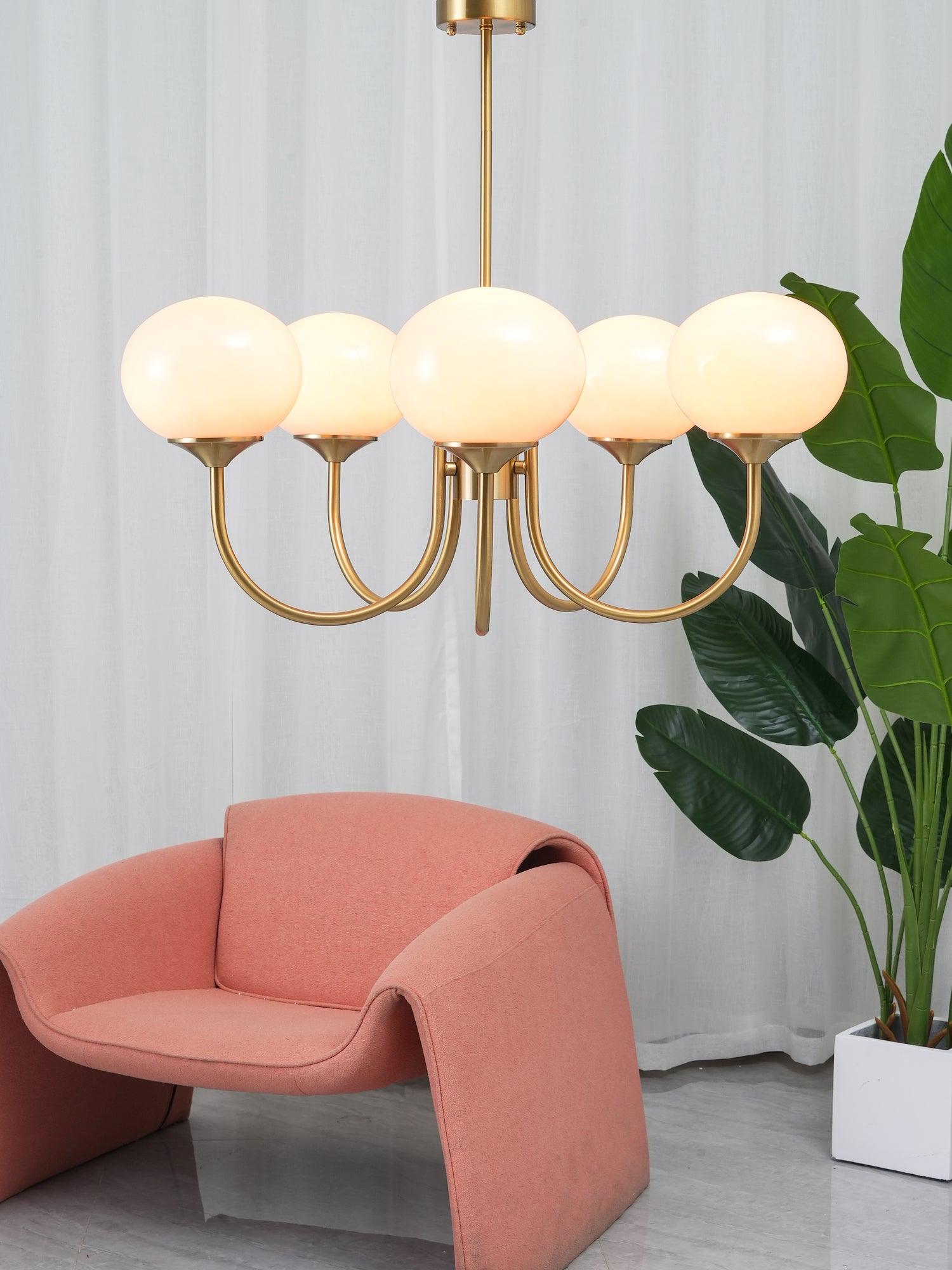 Globe Pendant Light With Metal Frame