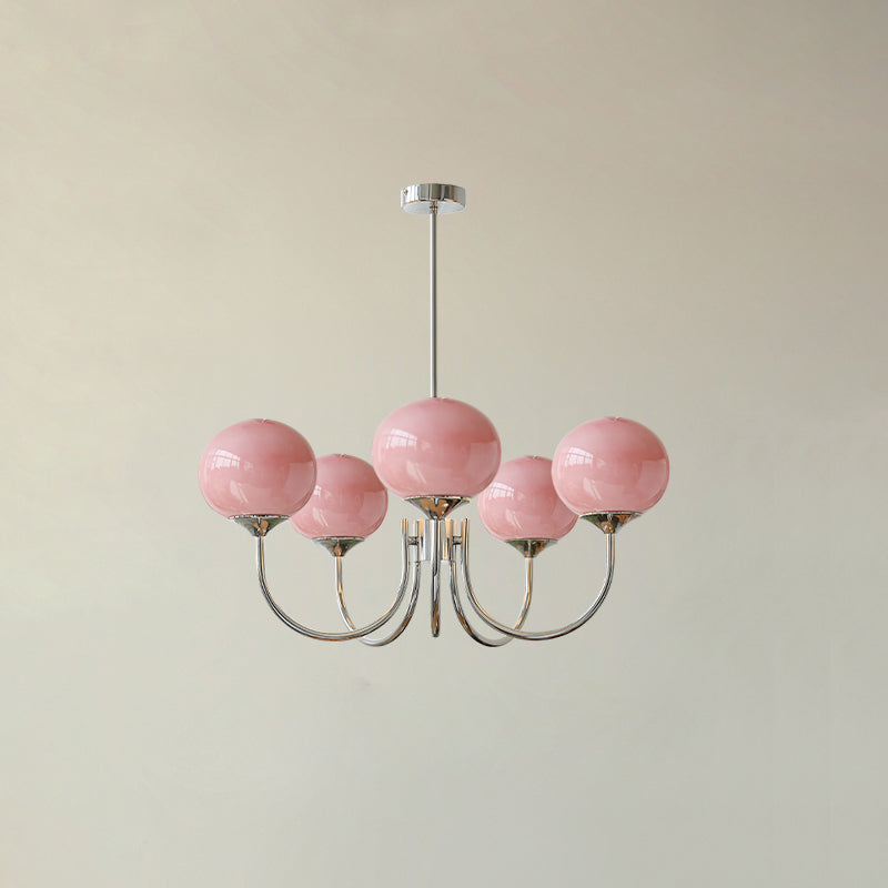 Globe Pendant Light With Metal Frame