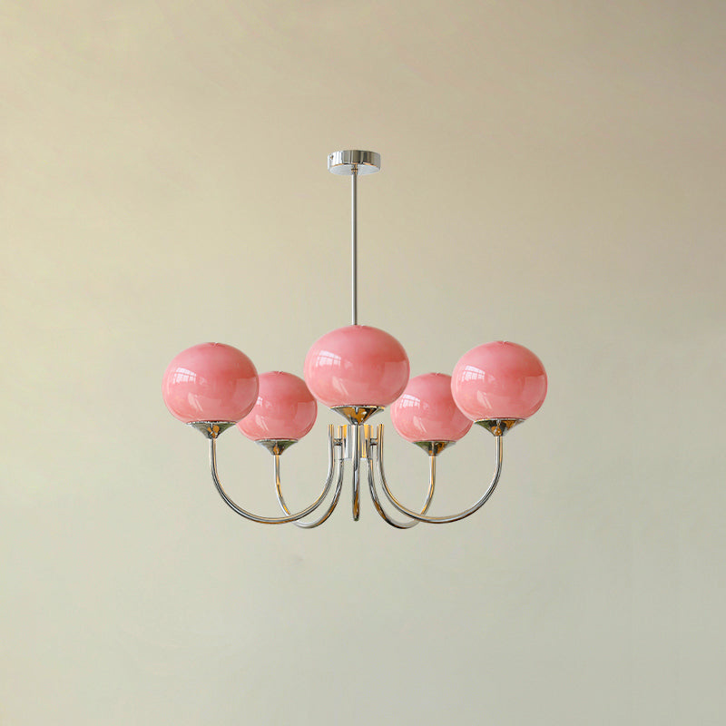 Globe Pendant Light With Metal Frame