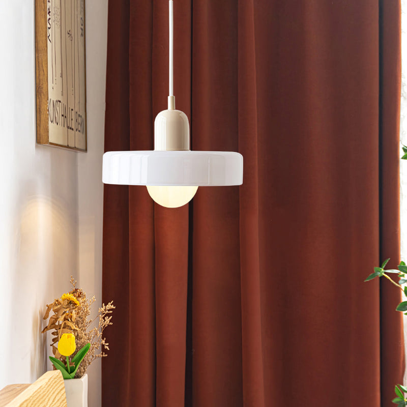 Bauhaus-Style Pendant Light With Glass and Metal Design