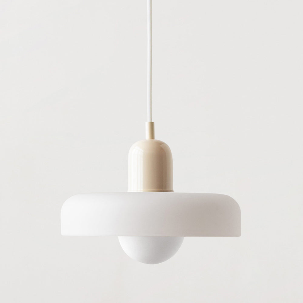 Bauhaus-Style Pendant Light With Glass and Metal Design