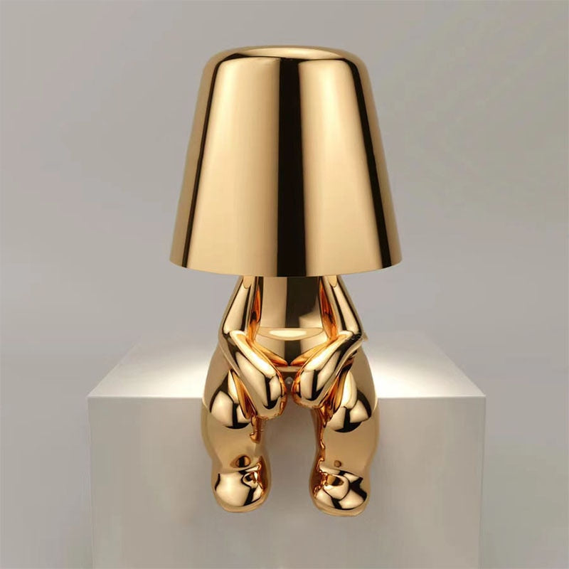 Cylindrical Table Lamp With Metal Shade