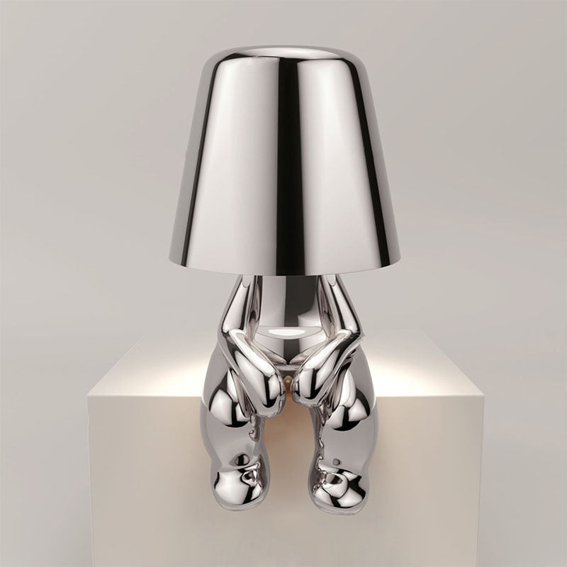 Cylindrical Table Lamp With Metal Shade