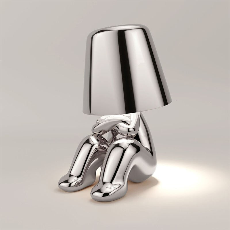Cylindrical Table Lamp With Metal Shade