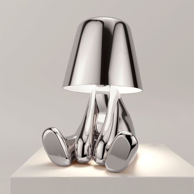 Cylindrical Table Lamp With Metal Shade