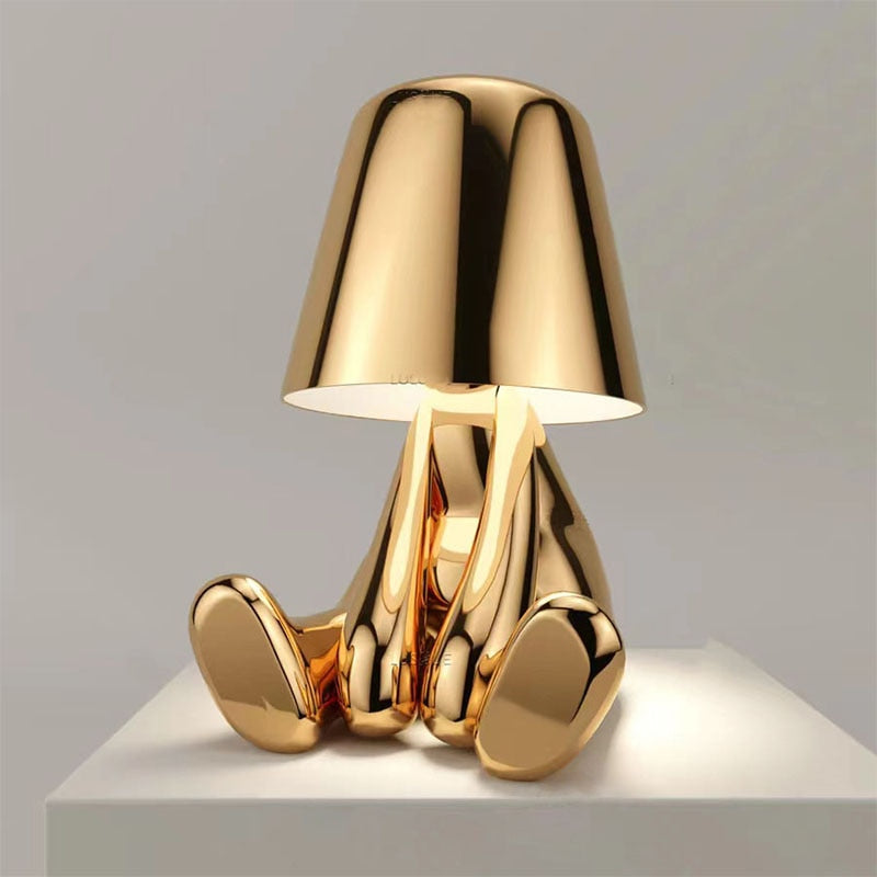Cylindrical Table Lamp With Metal Shade