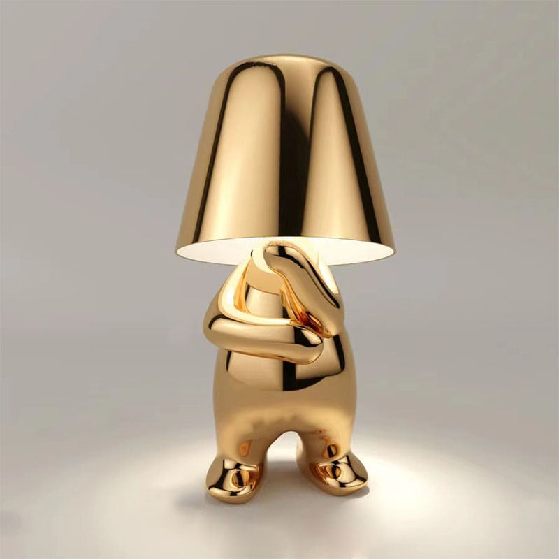 Cylindrical Table Lamp With Metal Shade