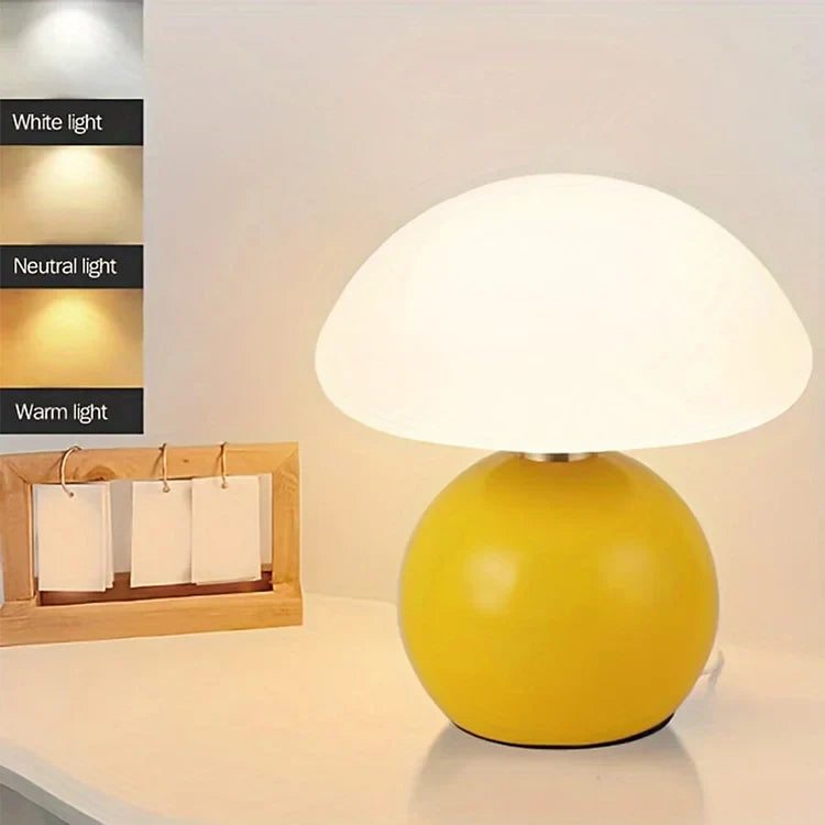 Mushroom-Style Table Lamp With Adjustable Light Tone