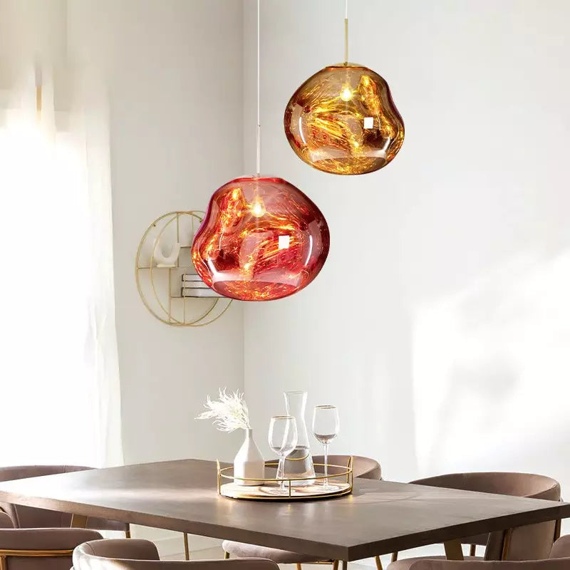 Sculptural Pendant Light With Irregular Globe Design