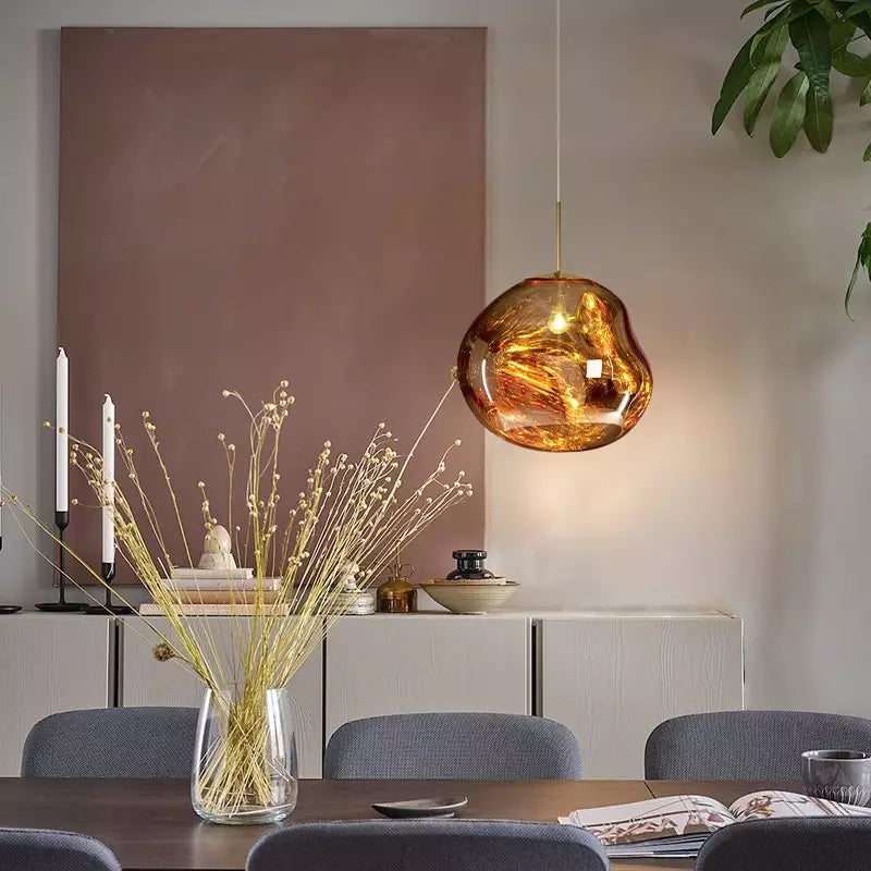 Sculptural Pendant Light With Irregular Globe Design