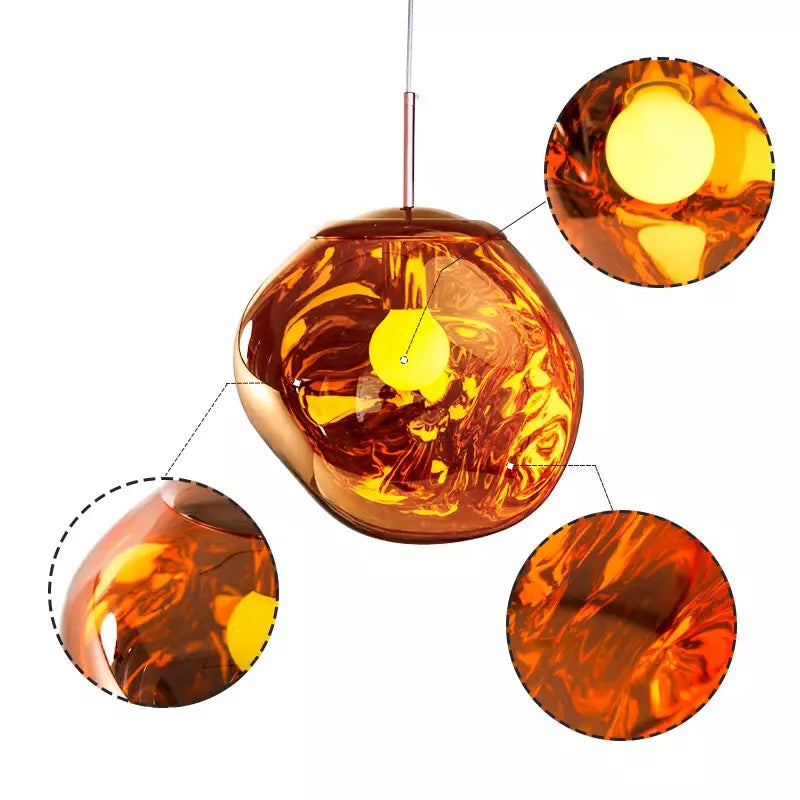 Sculptural Pendant Light With Irregular Globe Design