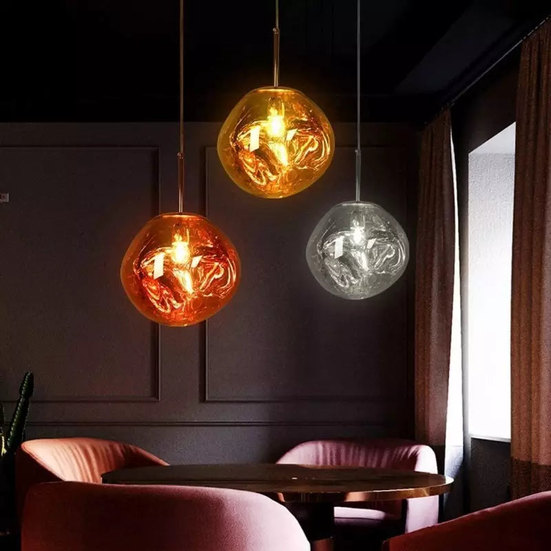 Sculptural Pendant Light With Irregular Globe Design