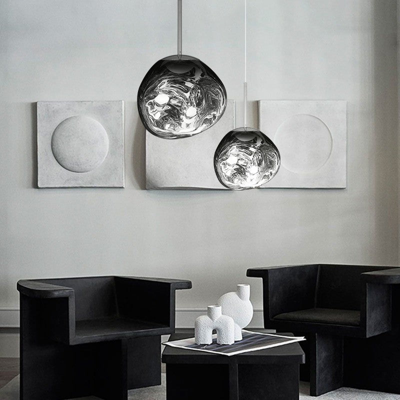 Sculptural Pendant Light With Irregular Globe Design