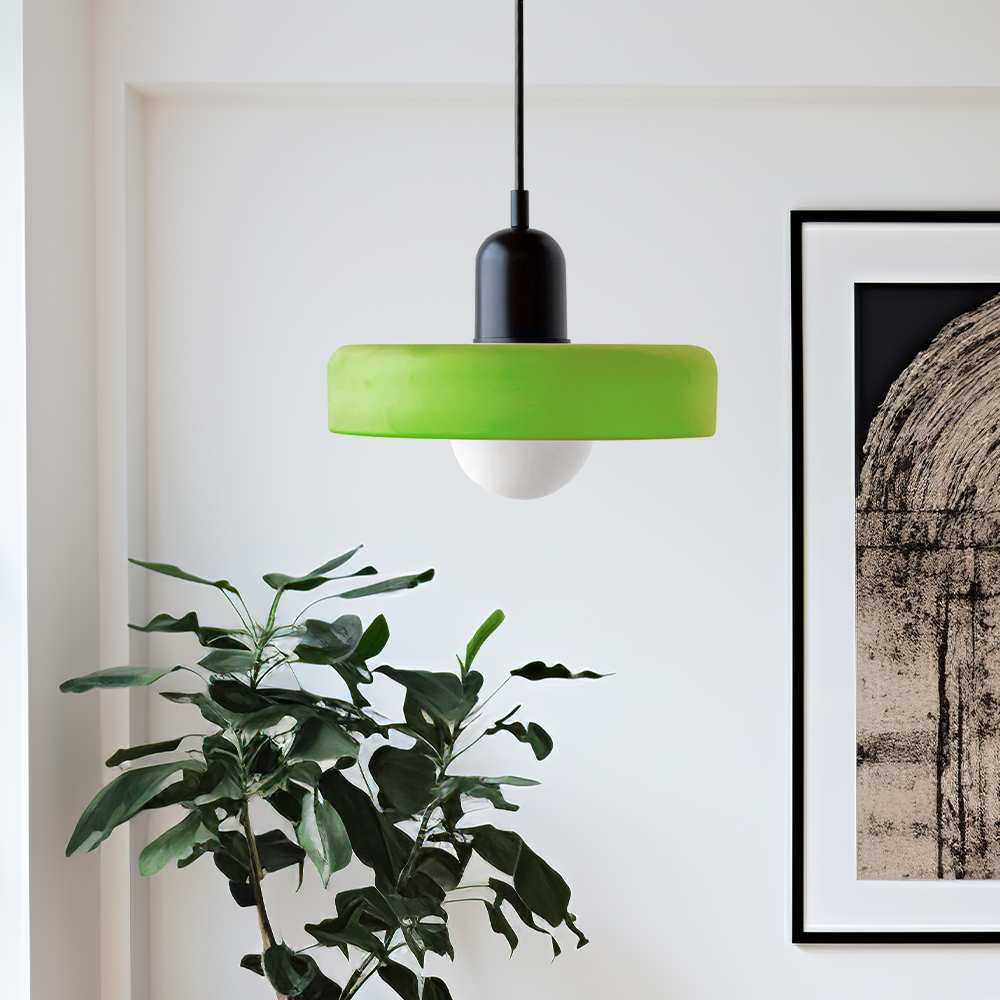 Bauhaus-Style Pendant Light With Glass and Metal Design