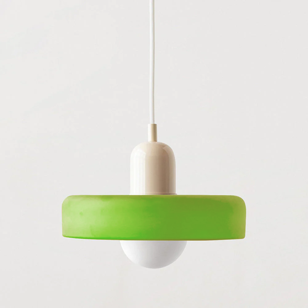 Bauhaus-Style Pendant Light With Glass and Metal Design