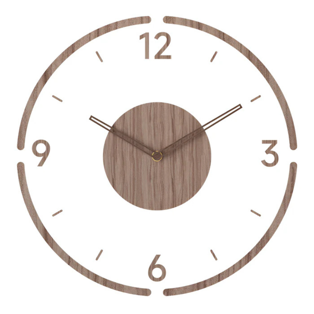 Large Wall Clock With Wood and Acrylic Finish