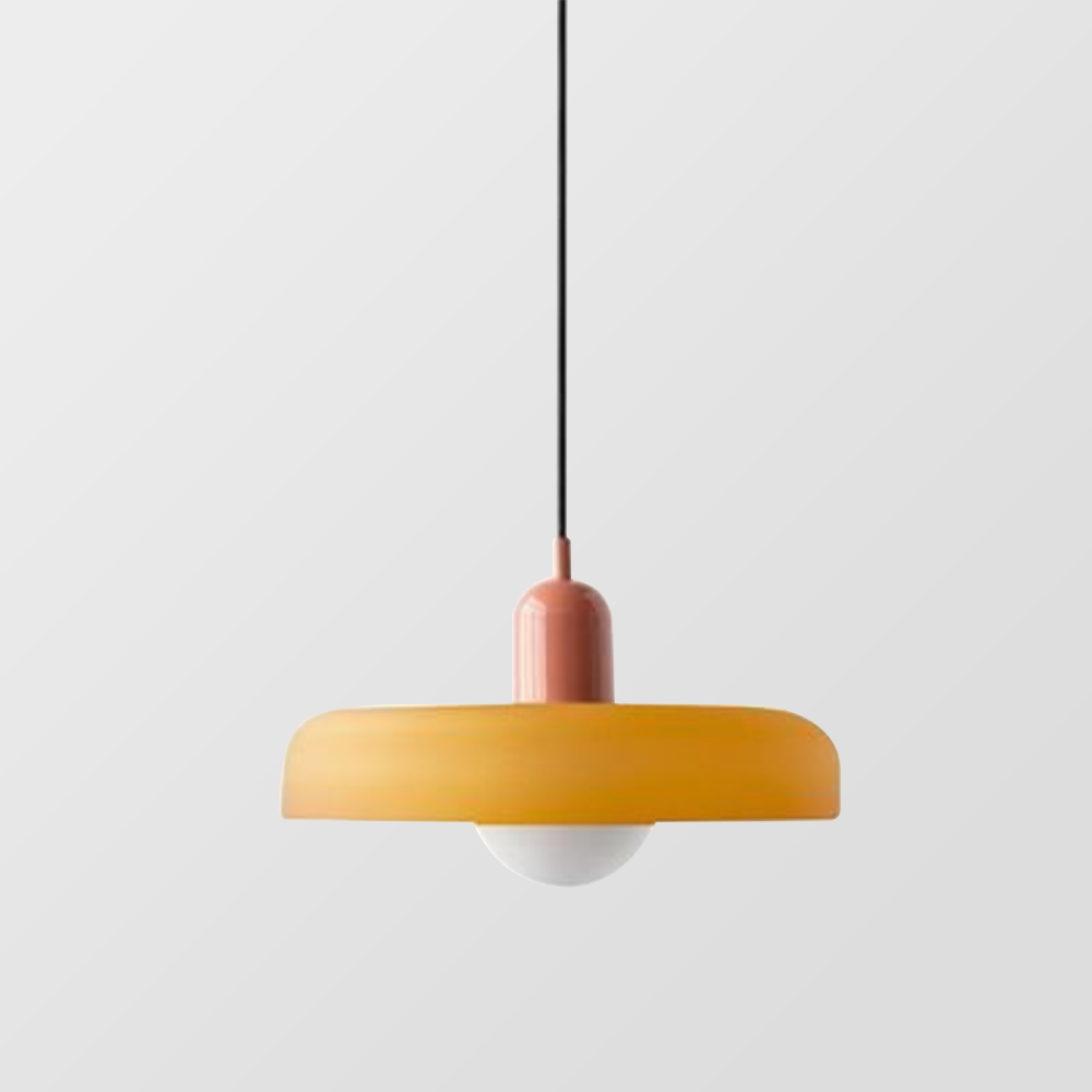 Bauhaus-Style Pendant Light With Glass and Metal Design
