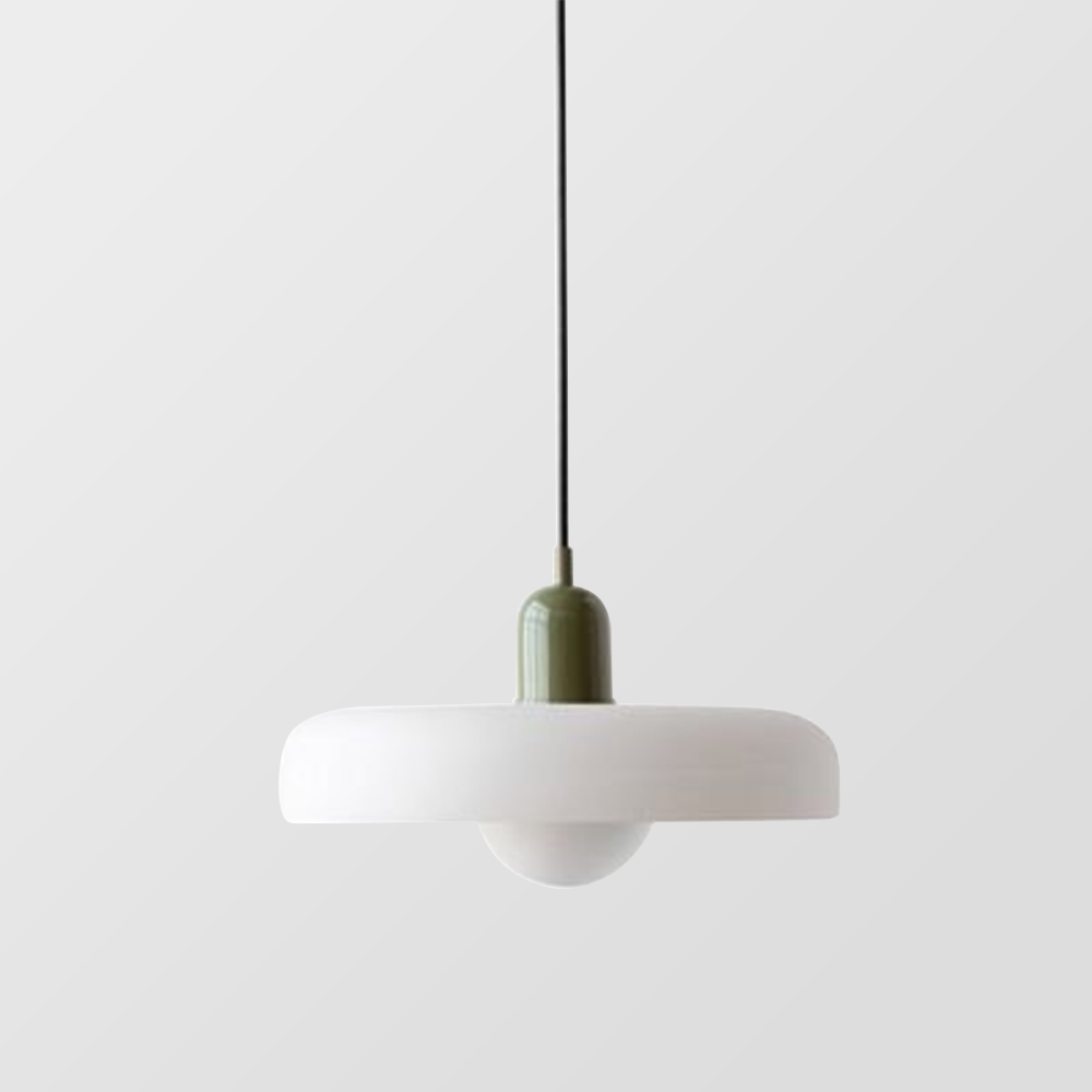 Bauhaus-Style Pendant Light With Glass and Metal Design