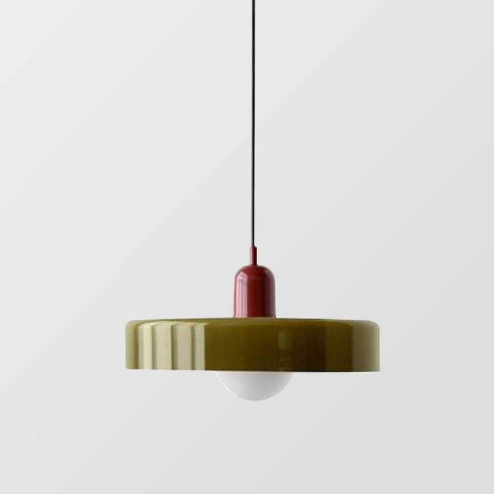 Bauhaus-Style Pendant Light With Glass and Metal Design
