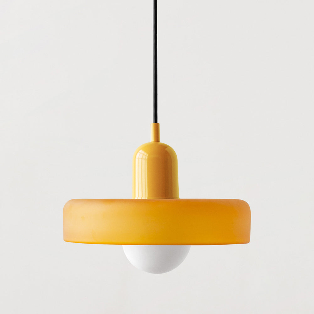 Bauhaus-Style Pendant Light With Glass and Metal Design