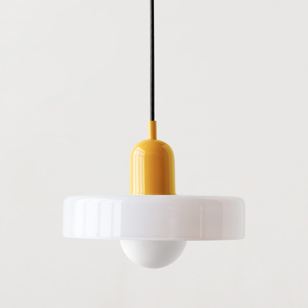 Bauhaus-Style Pendant Light With Glass and Metal Design