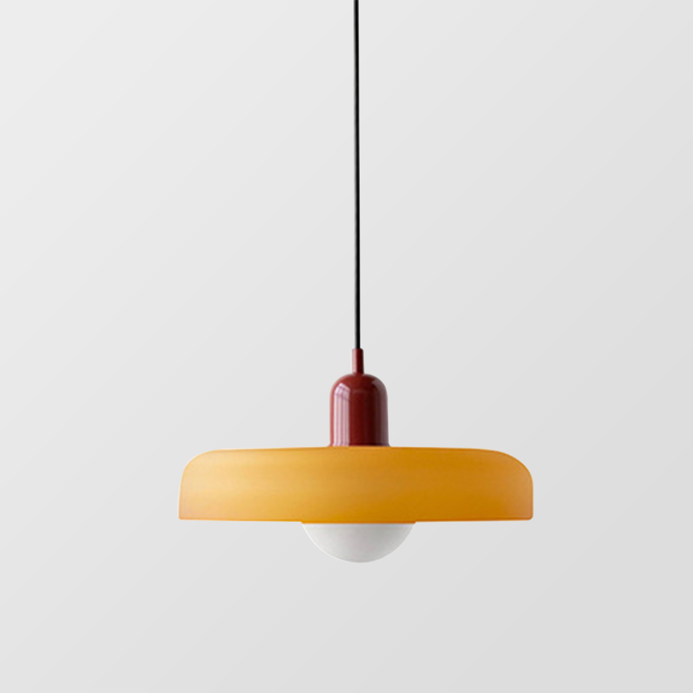 Bauhaus-Style Pendant Light With Glass and Metal Design