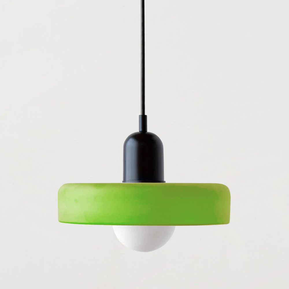 Bauhaus-Style Pendant Light With Glass and Metal Design