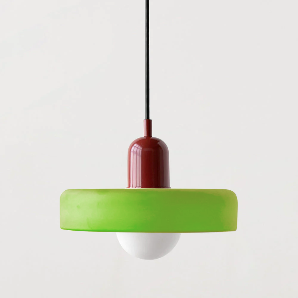 Bauhaus-Style Pendant Light With Glass and Metal Design