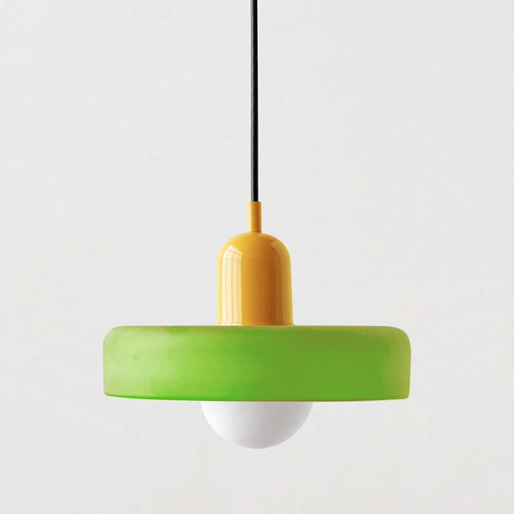 Bauhaus-Style Pendant Light With Glass and Metal Design