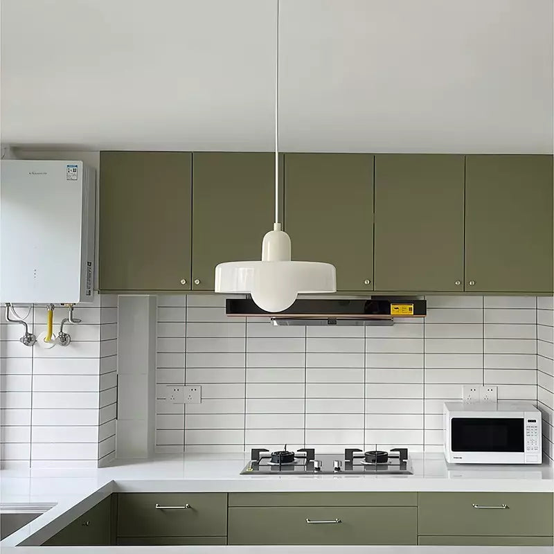 Bauhaus-Style Pendant Light With Glass and Metal Design