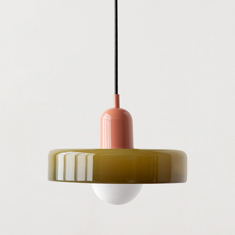 Bauhaus-Style Pendant Light With Glass and Metal Design