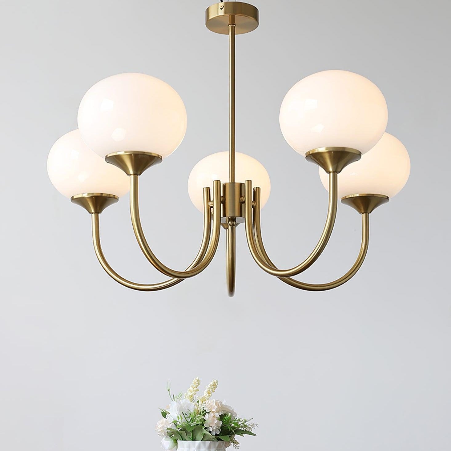 Globe Pendant Light With Metal Frame