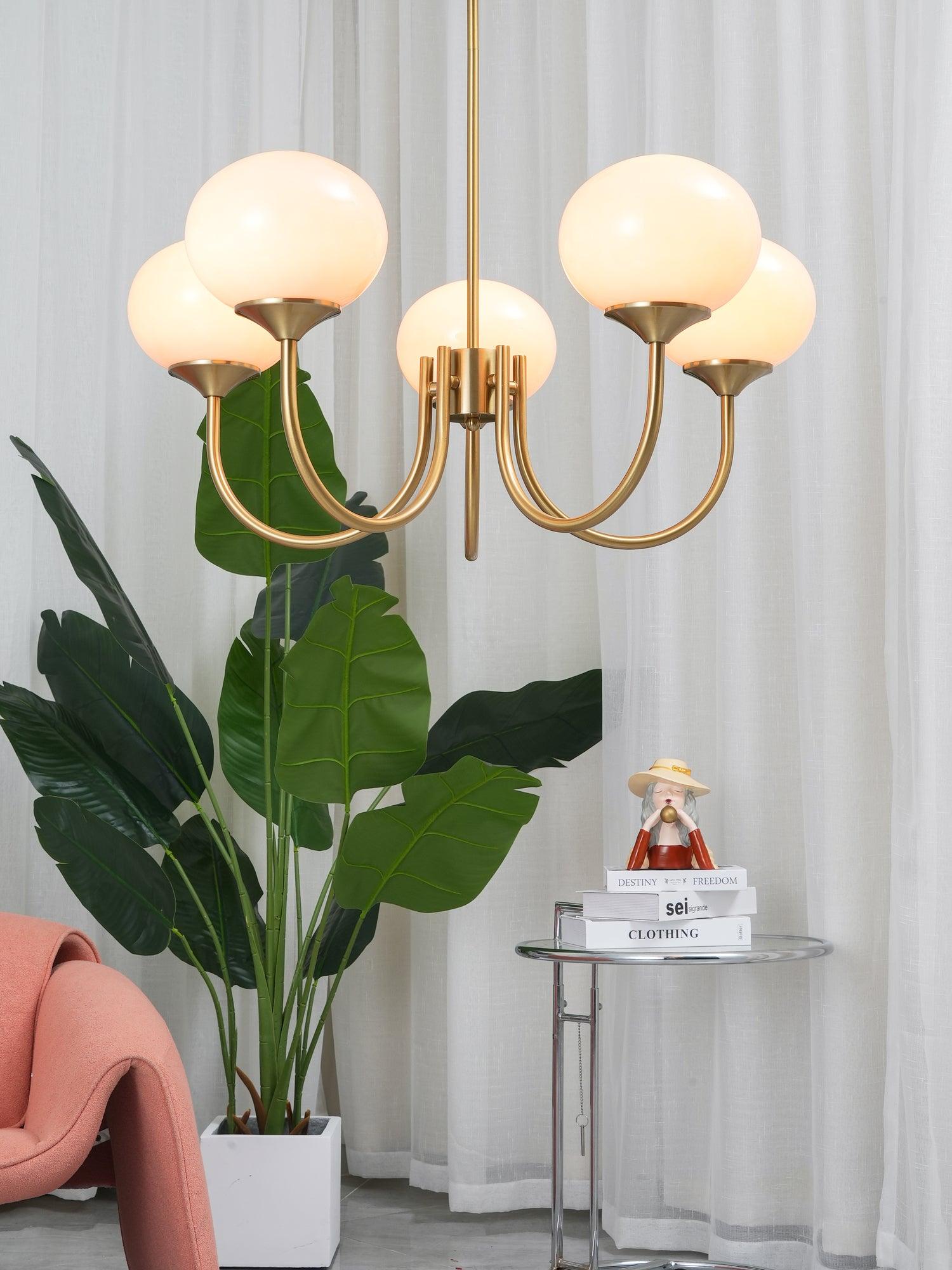 Globe Pendant Light With Metal Frame