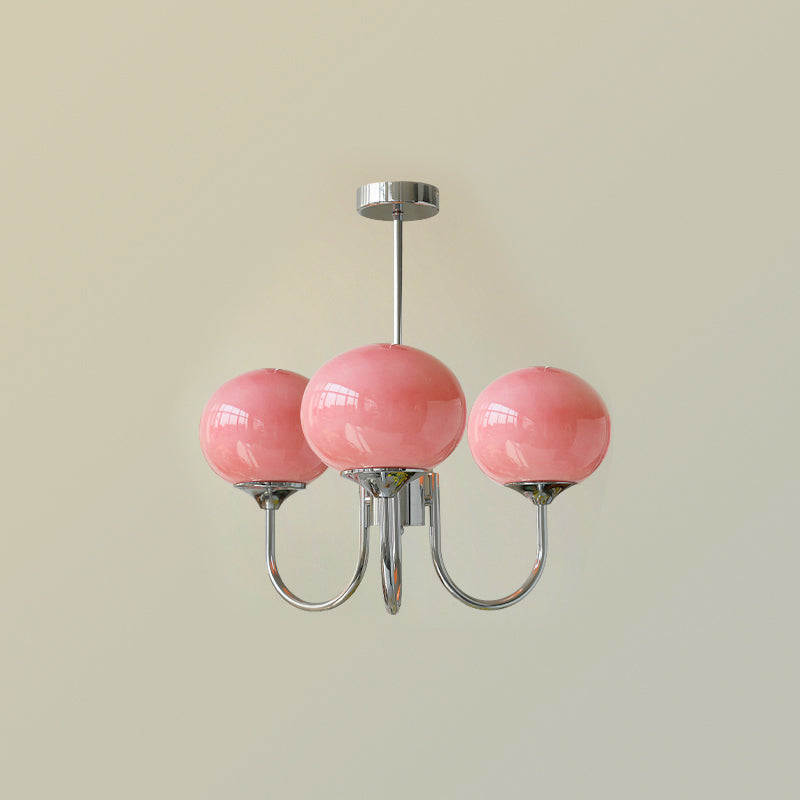 Globe Pendant Light With Metal Frame