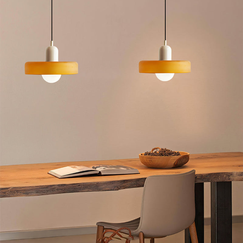 Bauhaus-Style Pendant Light With Glass and Metal Design